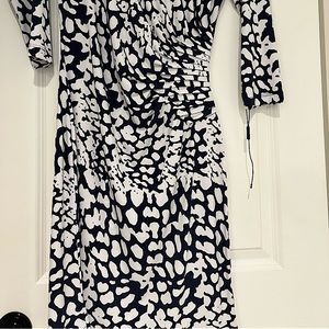 Navy and white Blue pattern dress